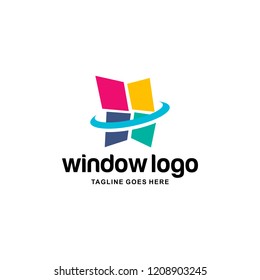 Window Logo Design. Window Logo Vector Template