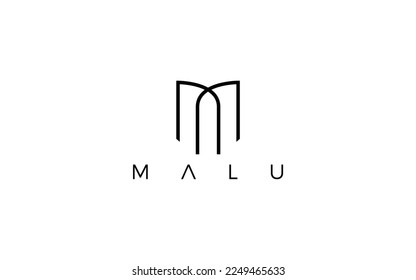Window logo formed with simple and modern shape in gold color