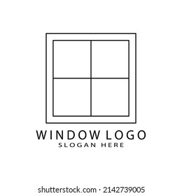 window logo vector illustration design, line art, minimalist