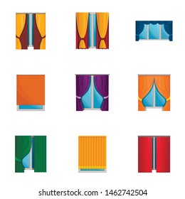 Window louvers icon set. Cartoon set of 9 window louvers vector icons for web design isolated on white background