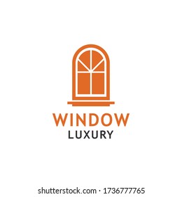 window luxury logo design vector
