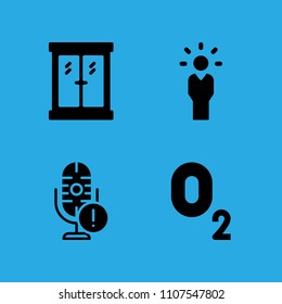 window, manager, oxygen and microphone icons vector in sample icon set for web and graphic design