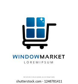 Window Market Logo Template Design Vector, Emblem, Concept Design, Creative Symbol, Icon