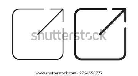 Window Maximize icon in doodle and stroke style.