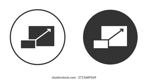 Ventana Maximizar icono en estilo glifo para el Diseño web. Iconos de UI UX