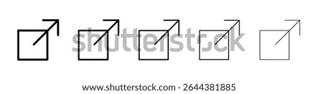 Window Maximize icon graphic set. trendy stroke line style