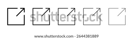 Window Maximize icon graphic set. trendy stroke line style