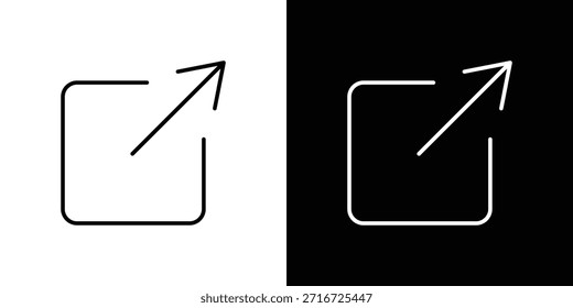 Ventana Maximizar iconos Vector blanco y negro, conjunto de iconos de línea.