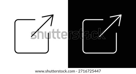 Window Maximize icons black and white vector, line icon set.
