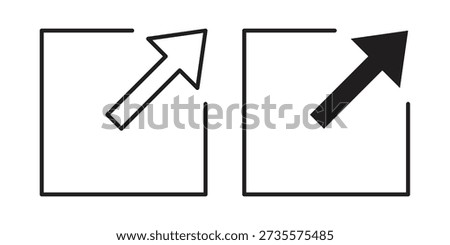 Window Maximize icons Concepts. black solid and line stroke designs for web and app use