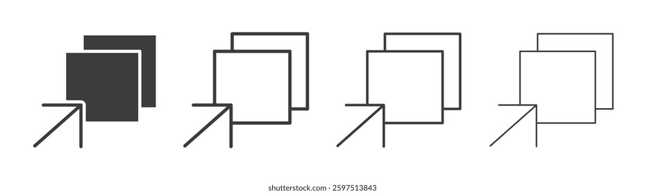 Window Maximize vector icon set in black and white color.