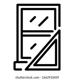Window measurement icon. Outline window measurement vector icon for web design isolated on white background