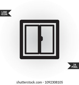 Window minimal vector icon. Casement flat line icon for websites and mobile minimalistic flat design.