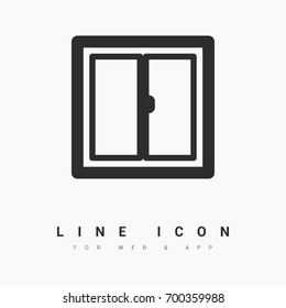 Window minimal vector icon. Casement flat line icon for websites and mobile minimalistic flat design.