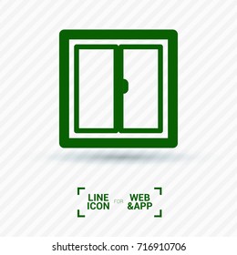 Window minimal vector icon. Casement flat line icon for websites and mobile minimalistic flat design.