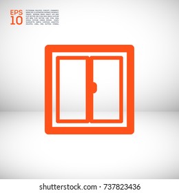 Window minimal vector icon. Casement flat line icon for websites and mobile minimalistic flat design.
