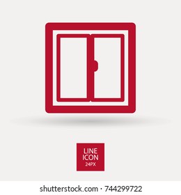 Window minimal vector icon. Casement flat line icon for websites and mobile minimalistic flat design.
