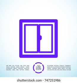 Window minimal vector icon. Casement flat line icon for websites and mobile minimalistic flat design.