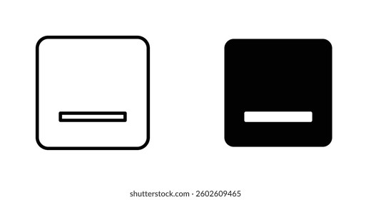 Window Minimize flat Icons in line outline and flat solid style on white background