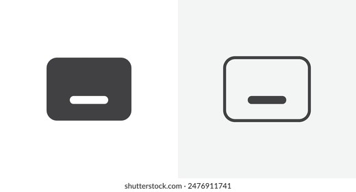 Window Minimize flat thin line icon collection.