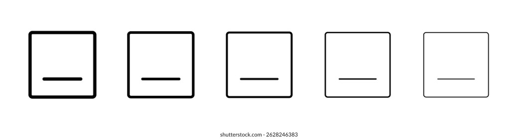 Window Minimize icon in black. Vector illustration for graphic design