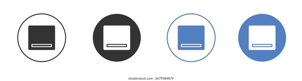 Janela Minimizar a coleção de ícones para o aplicativo em cores pretas e azuis