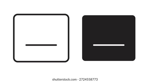 Fenster Minimieren Symbol im Doodle- und Strichstil.