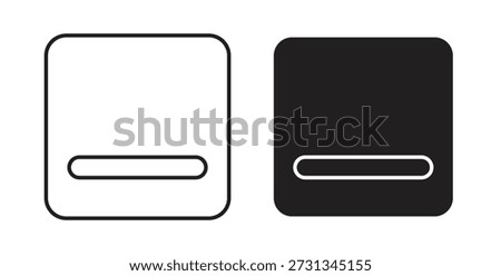 Window Minimize icon with glyph and line. black vector icons for Web UI