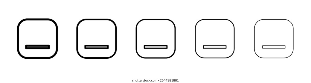 Window Minimize icon graphic set. trendy stroke line style