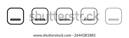 Window Minimize icon graphic set. trendy stroke line style