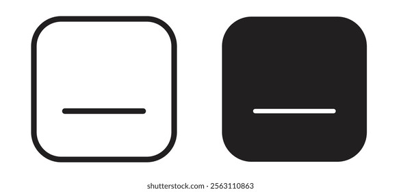Window Minimize icons in black line and filled versions