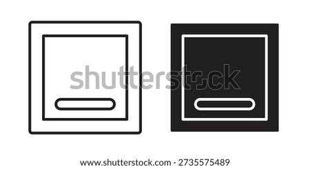 Window Minimize icons Concepts. black solid and line stroke designs for web and app use