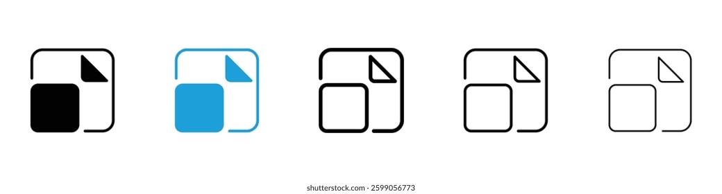 Window Minimize icons vector illustrations in black and blue colors for web and ui designs