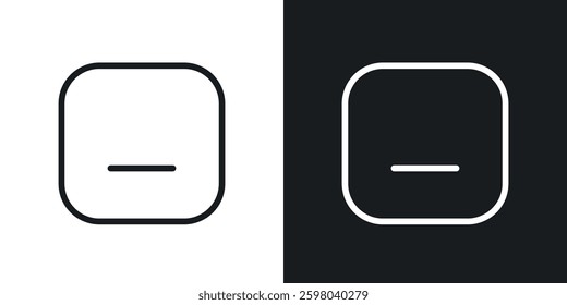 Window Minimize vector icon set in black and white color.