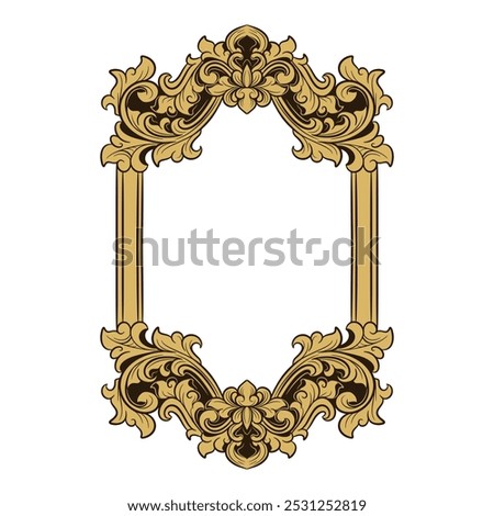 window mirror frame engraved gold