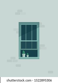 Window - monochromatic flat illustration - vector