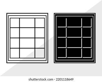 Window Monogram SVG Printable Vector Illustration
