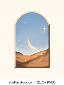 El diseño vectorial de subida de luna de ventana es genial para tarjetas, carteles, cabeceras, afiches de fiesta o decorar tu obra de arte.