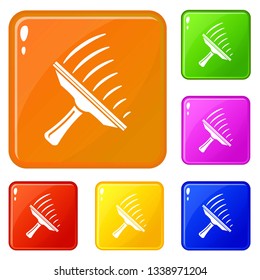 Window mop icons set collection vector 6 color isolated on white background