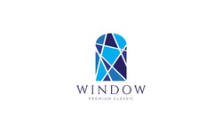 Window Mosaic Blue Logo Vector Symbol Icon Design Illustration