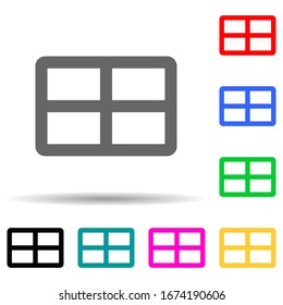 mehrfarbiges Symbol im Fenster. Einfache dünne Linie, Vektorillustration von Web-Icons für i und ux, Website oder mobile Applikationen