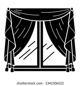 Window new curtain icon. Simple illustration of window new curtain vector icon for web design isolated on white background