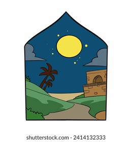 Window at night during Ramadan