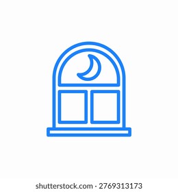 window night moon icon sign vector