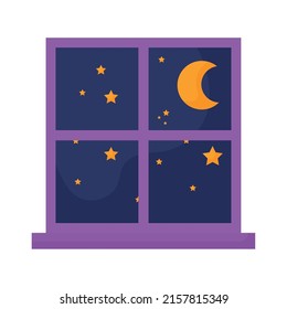 window with night over white