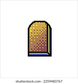 window night view in pixel art style