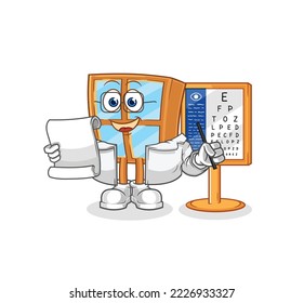 the window oculist cartoon. cartoon mascot vector
