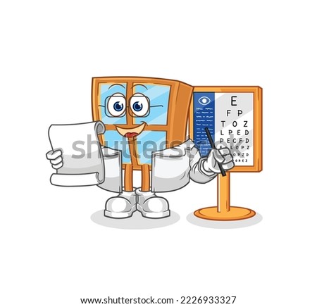 the window oculist cartoon. cartoon mascot vector