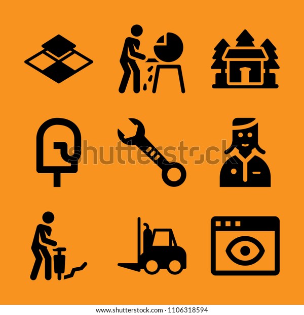 Window Office Worker Filing Cabinet Professional Stock Vector