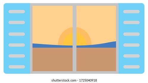 ventana sobre el mar puesta de sol vista del paisaje marino
